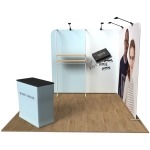 Expo Corner Merchandiser 10×10 Waveline Trade Show Booth Tension Fabric Display Kit
