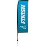 10′ Premium Rectangle Sail Sign, 1-sided, Ground Spike
