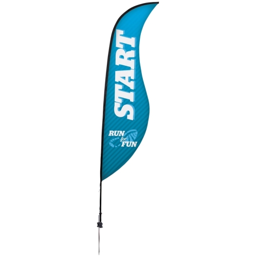 13′ Premium Sabre Sail Sign, 1-sided, Ground Spike