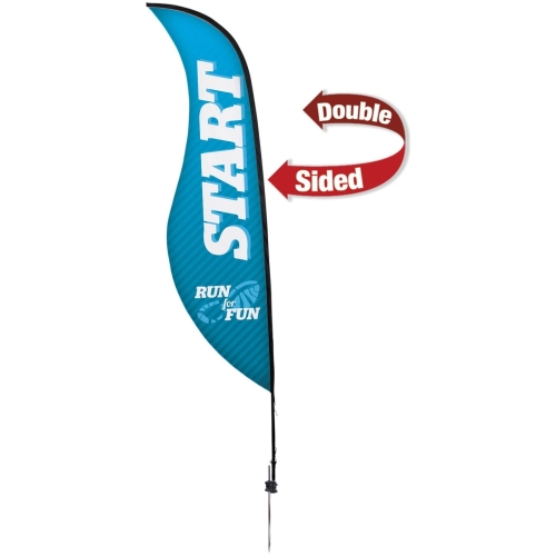 13′ Premium Sabre Sail Sign, 2-sided, Ground Spike