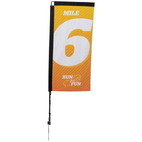 7′ Premium Rectangle Sail Sign, 1-sided, Ground Spike