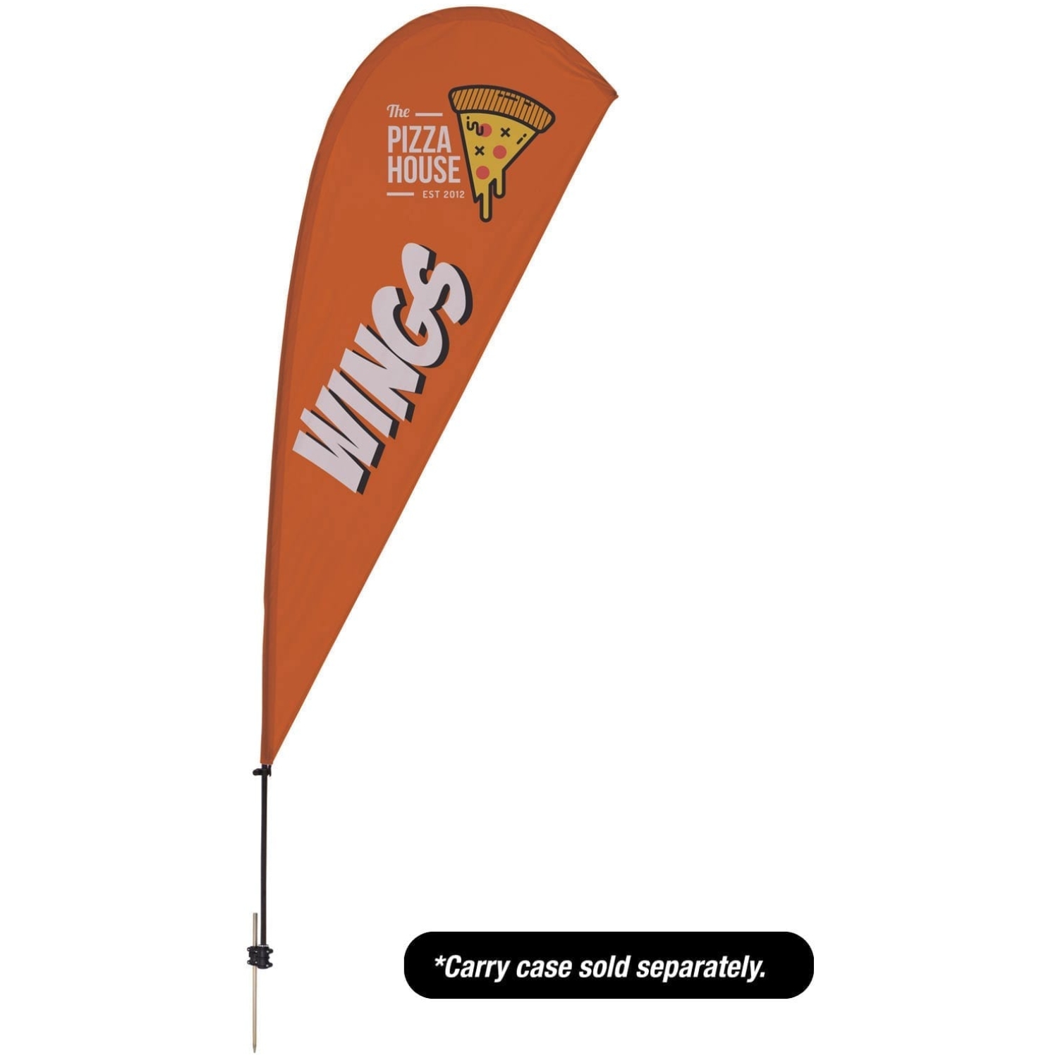 9.5′ Value Teardrop Sail Sign – 1-sided With Ground Spike