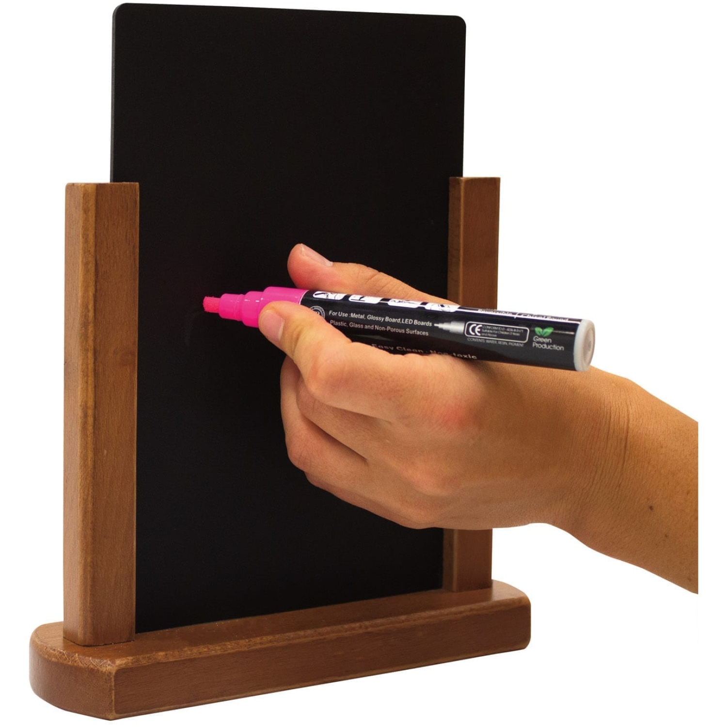 Small Countertop Wood Chalkboard Hardware