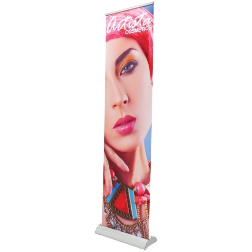 Dolphin Retractable Banner Stand —  W/clamp Bar 24″ X 92″ Fabric Graphic Package