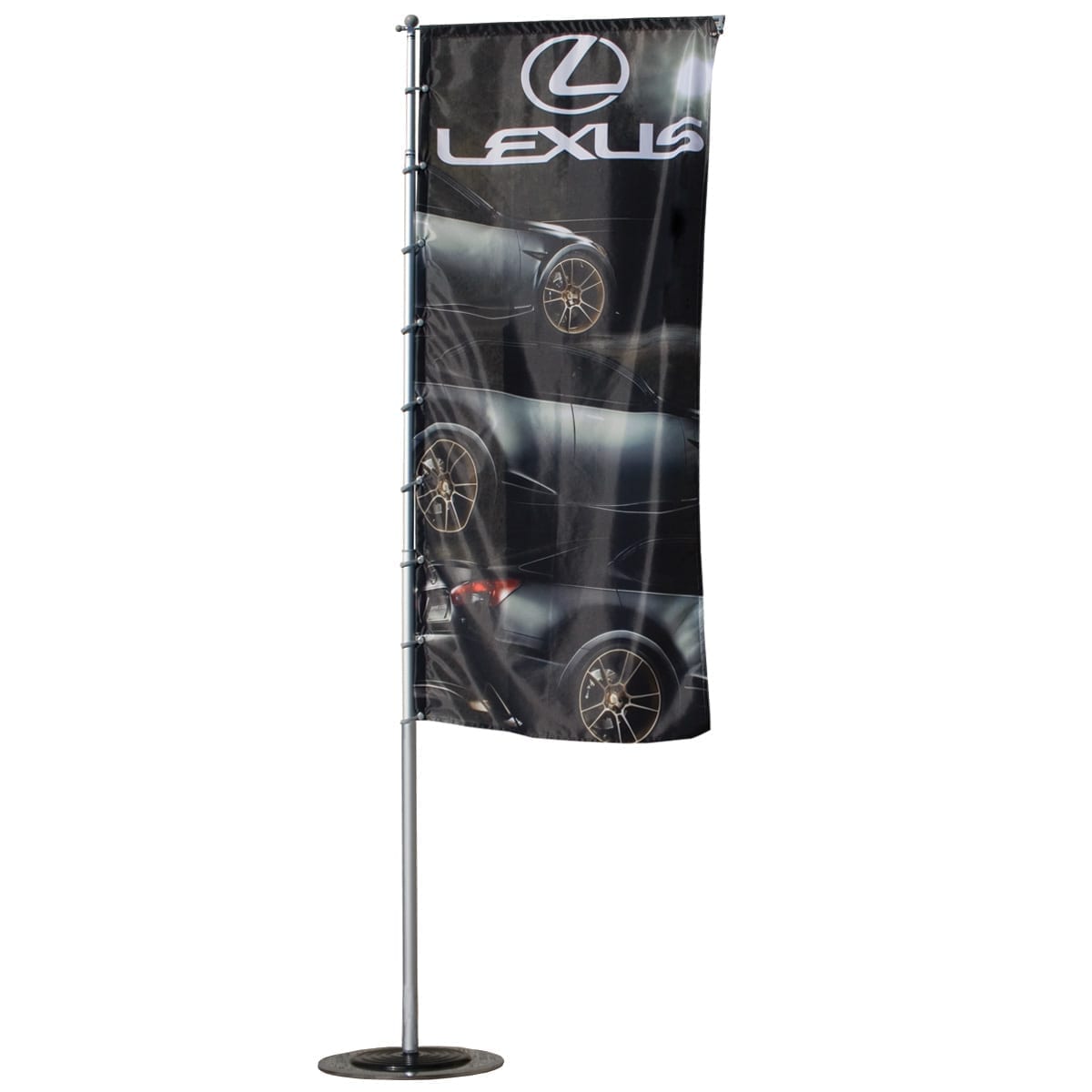 Splash Outdoor Banner Stand With 2.6′ X 5′ Single Sided Graphics (stand & Graphic)