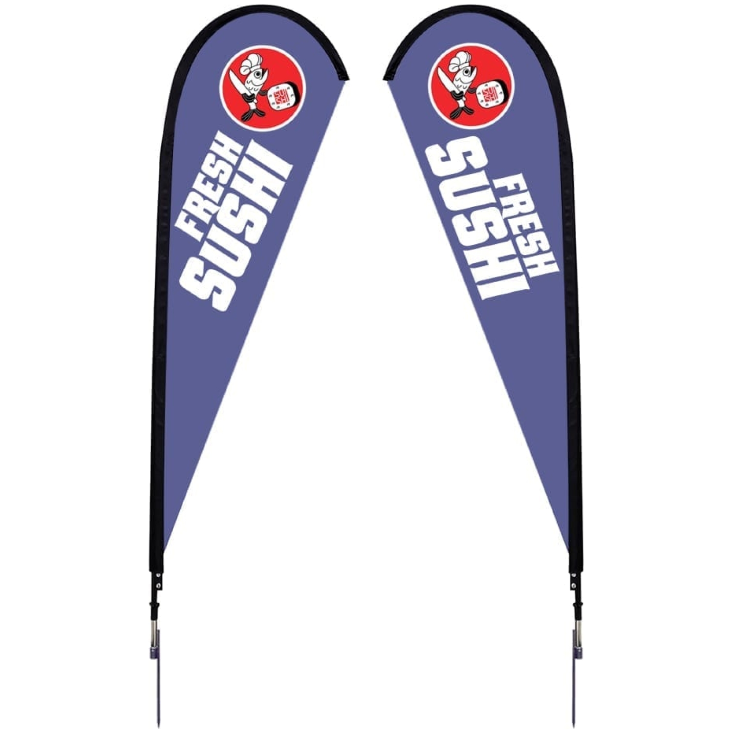 Sunbird Stand —  Medium 9 Ft. Spike Base, Double-sided Graphic Package (stand & Graphic)