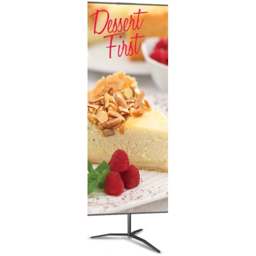 Classic Banner Stand — Medium 24″ X 72″, Silver With Travel Base, Single-sided Graphic Package (stand & Graphic)
