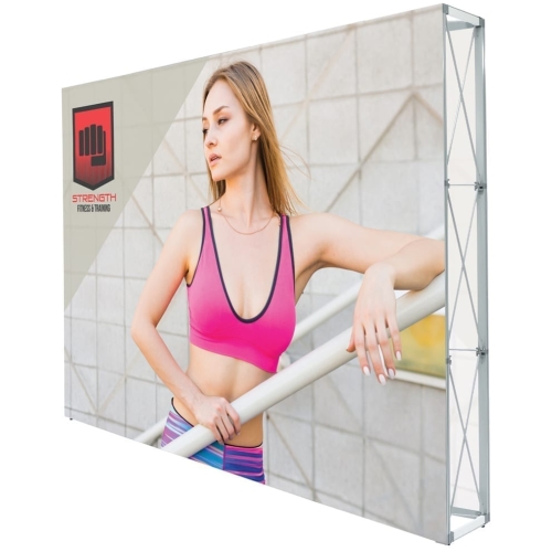 Lumière Light Wall® 10ft X 7.5ft (no Lights) — Double-sided Graphic Package Includes: 1 10’x7.5′ Pop Up Frame, 2 4-section Channel Bars, 2 Printed 10’x7.5′ Graphics. (printed End Caps Optional).