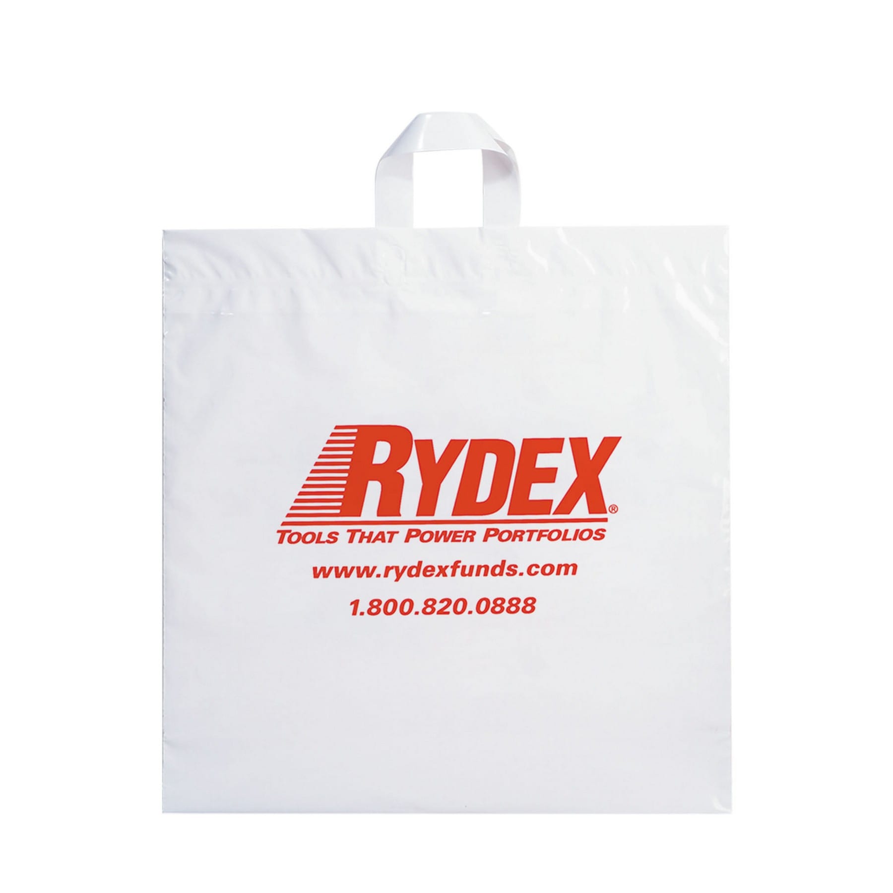 Fused Soft Loop Handle Plastic Bag (20x20x6) - Flexo Ink - Display Pros