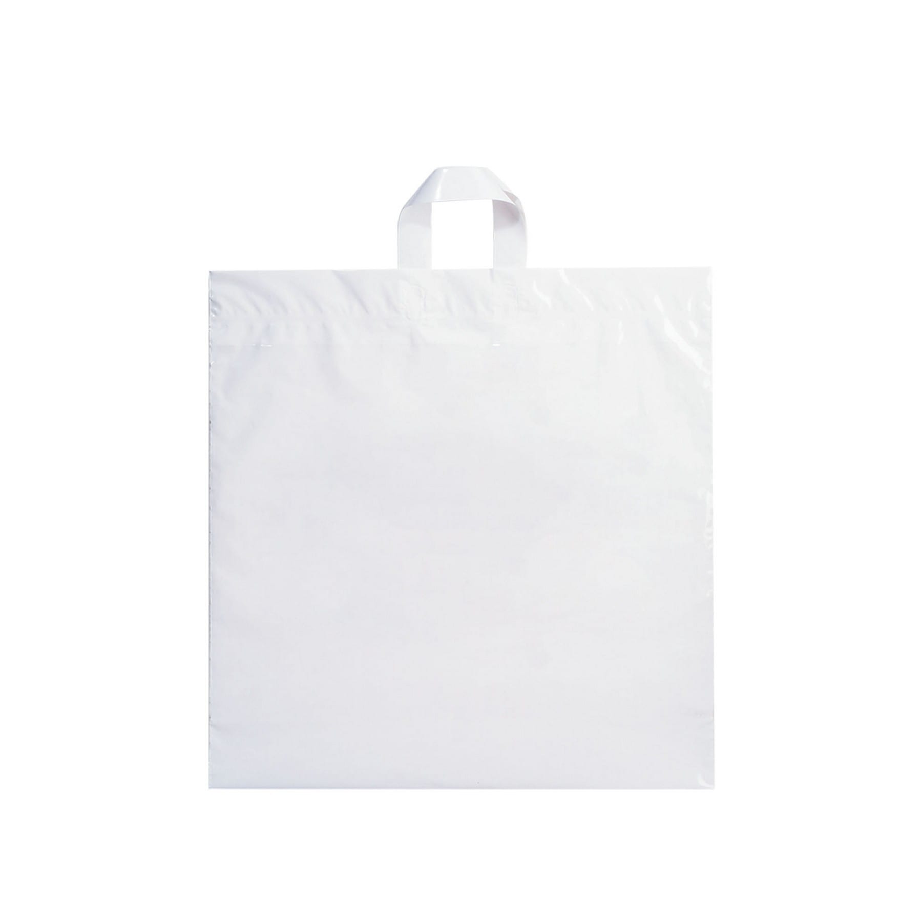 Fused Soft Loop Handle Plastic Bag (18x18x4) - Flexo Ink - Display Pros