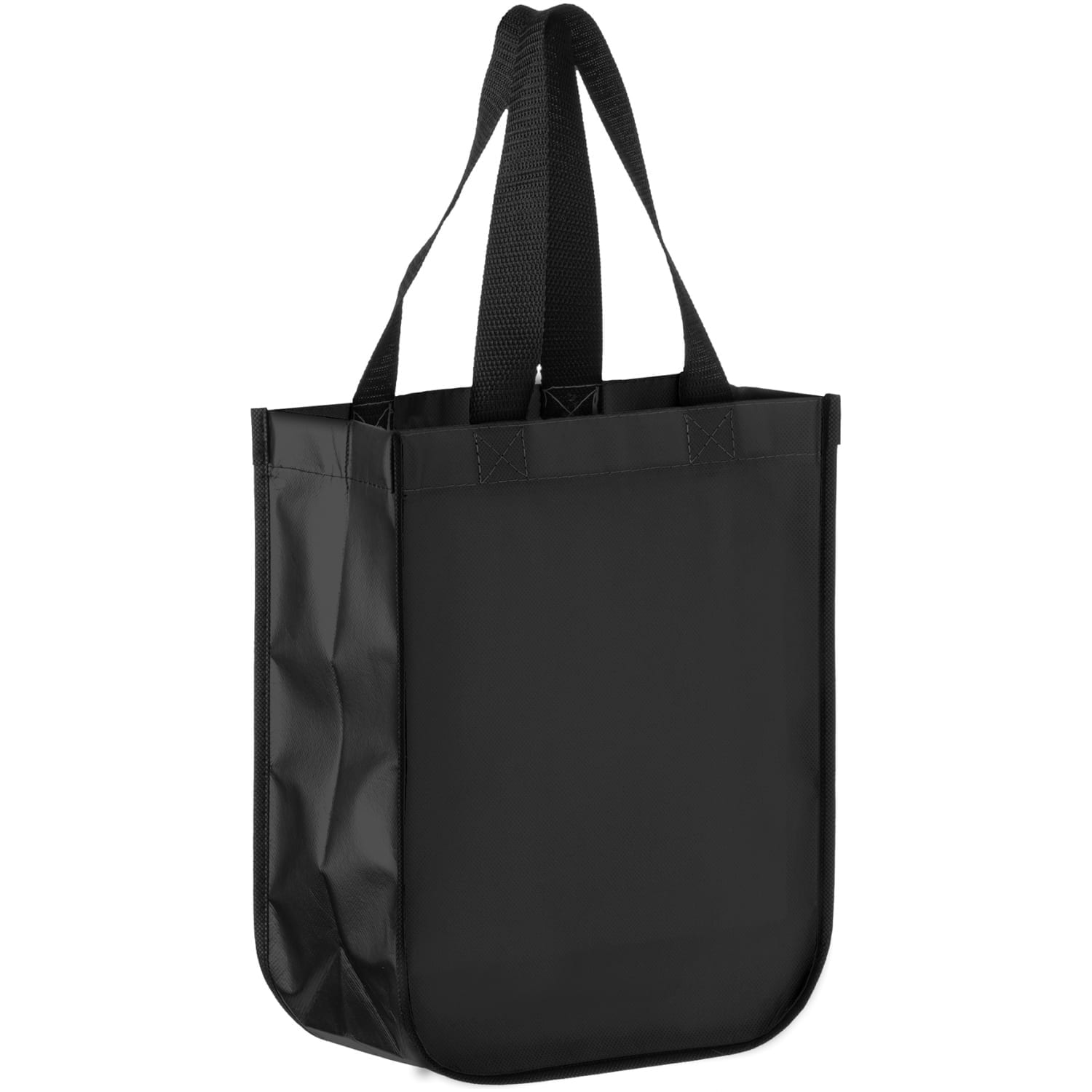 9.5 x 4.5 x 11.5 + 4.5 White Matte Laminated Designer Tote Bag